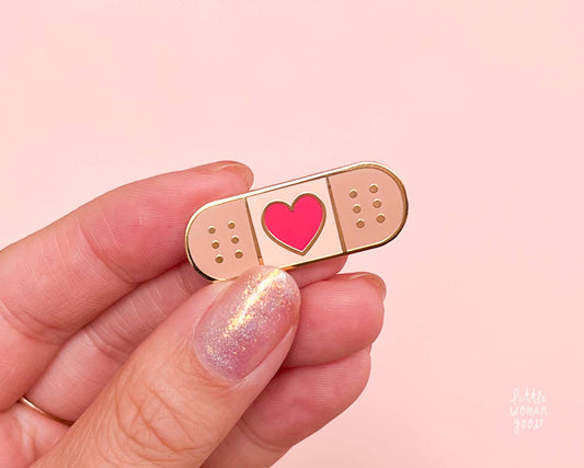 Broken Hearted Bandaid Enamel Pin