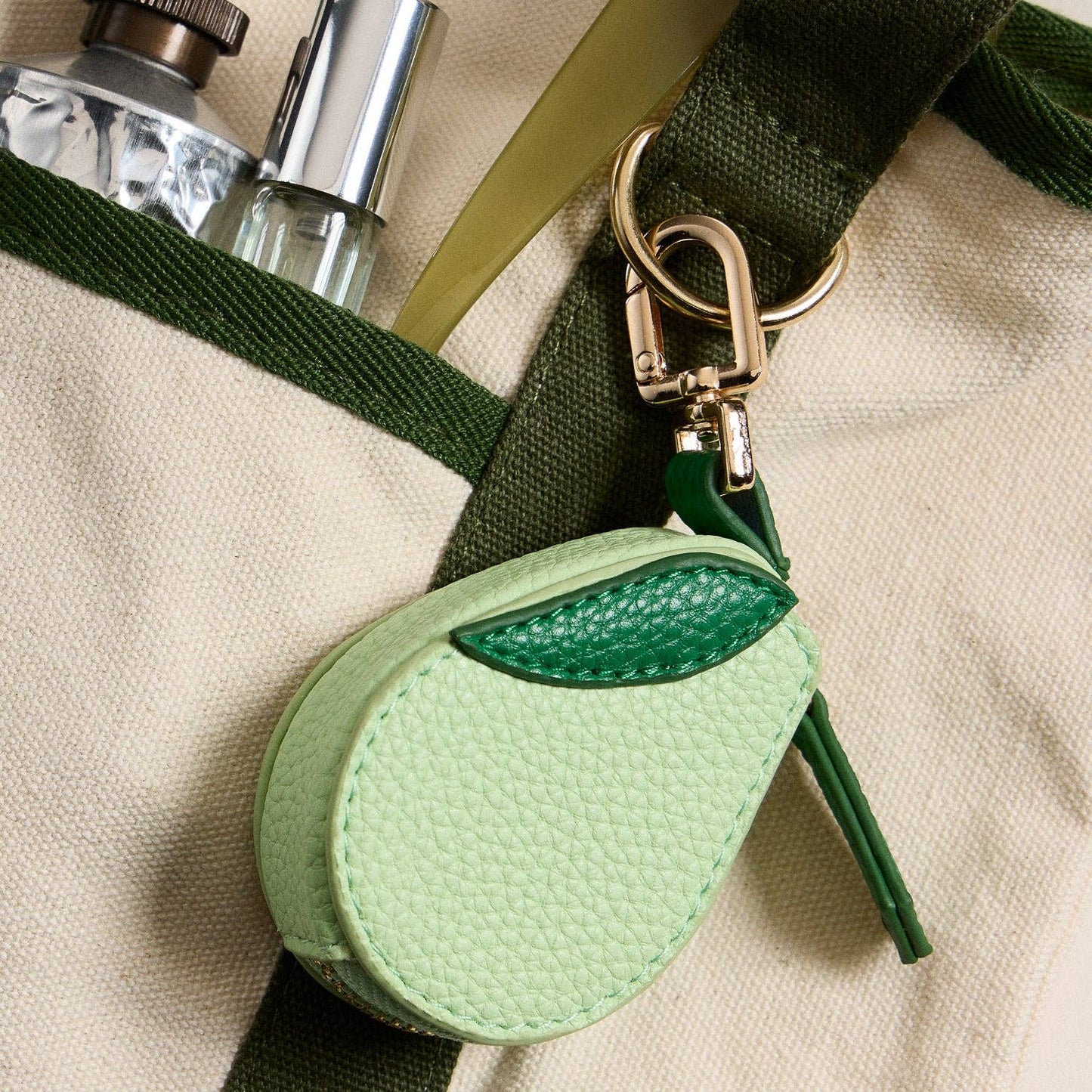 Refined Avocado Leather Keychain Pouch