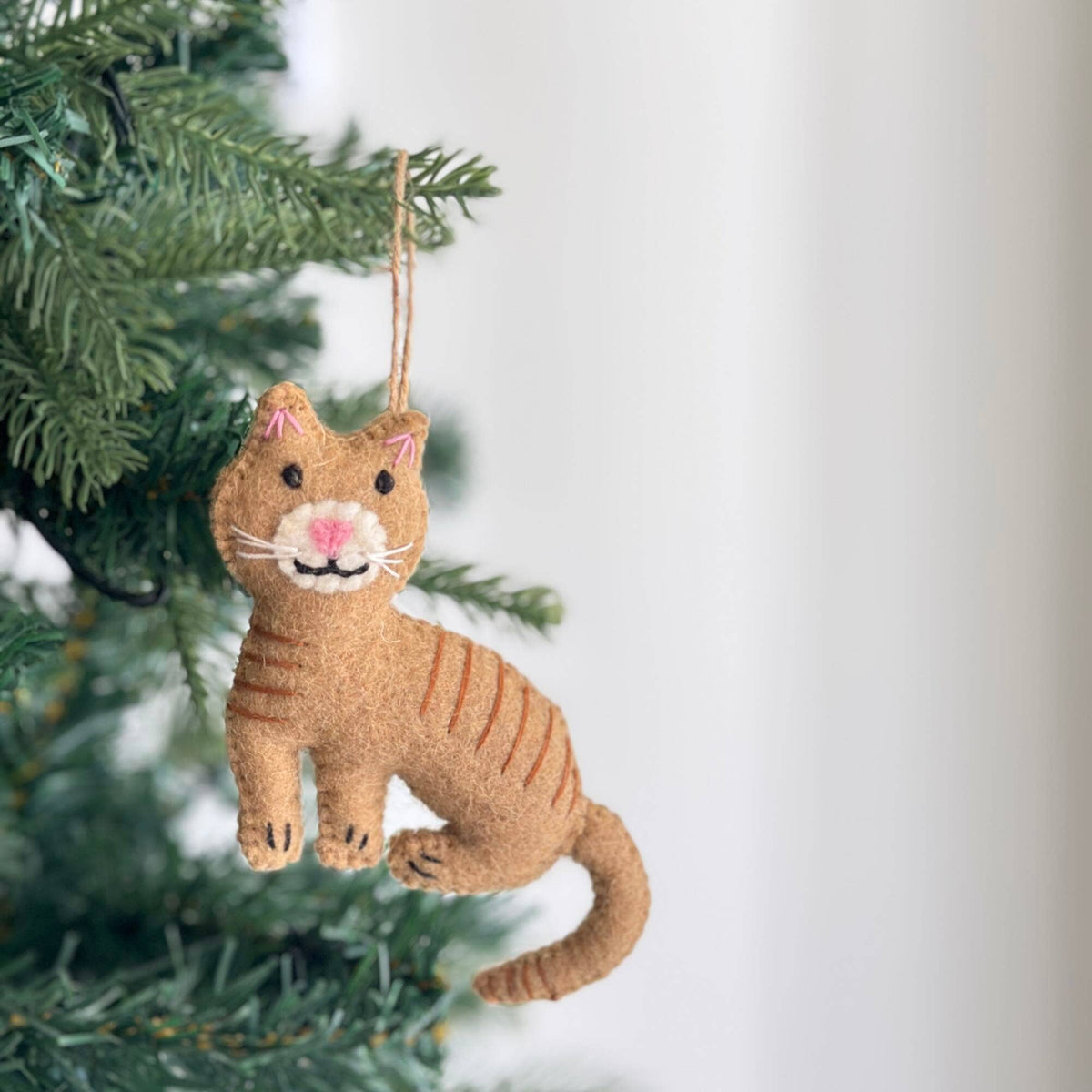 Felt Stitched Cat Ornament
