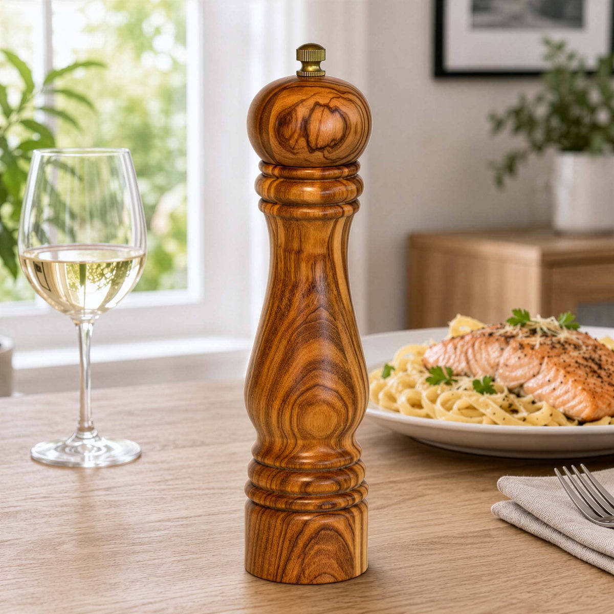 Rock & Branch® Olive Wood Refillable Pepper Grinder, 8-1/4"