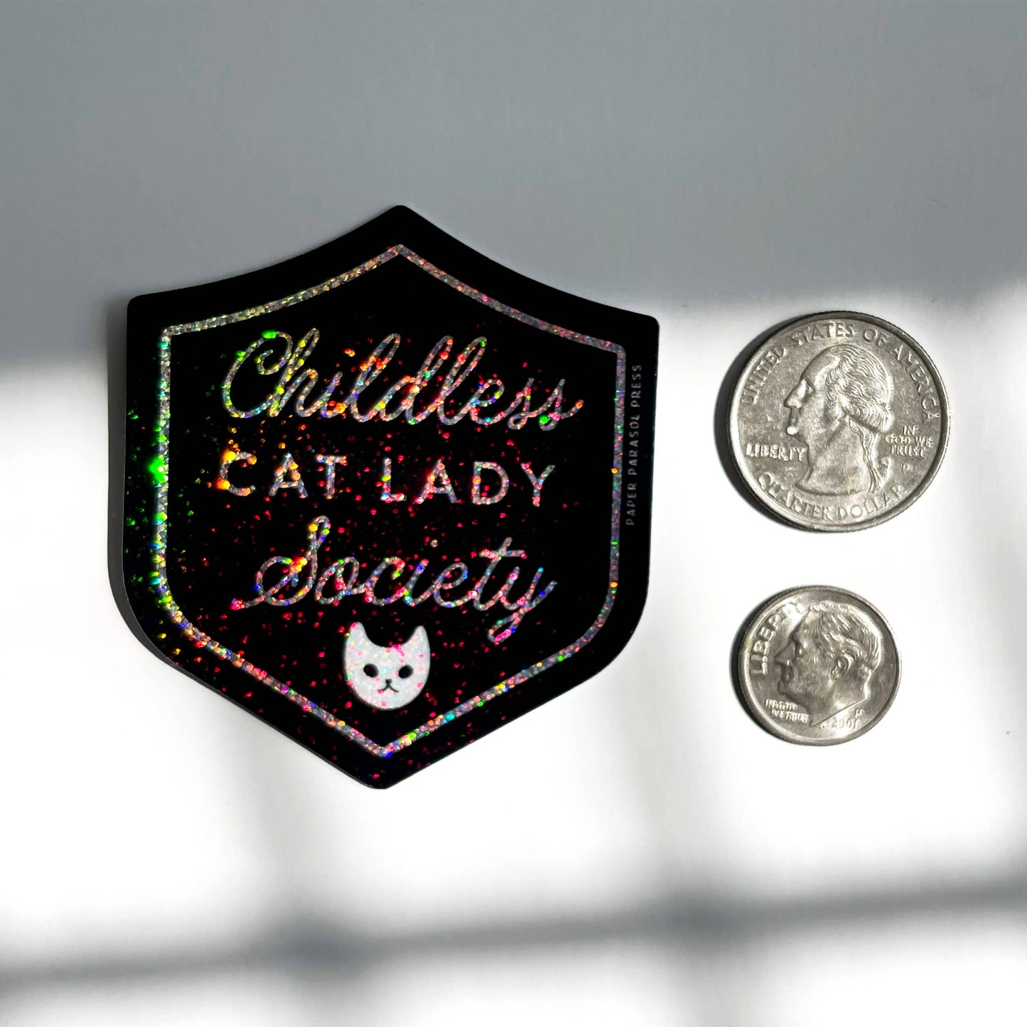 Childless Cat Lady Society Stardust Glitter Vinyl Sticker