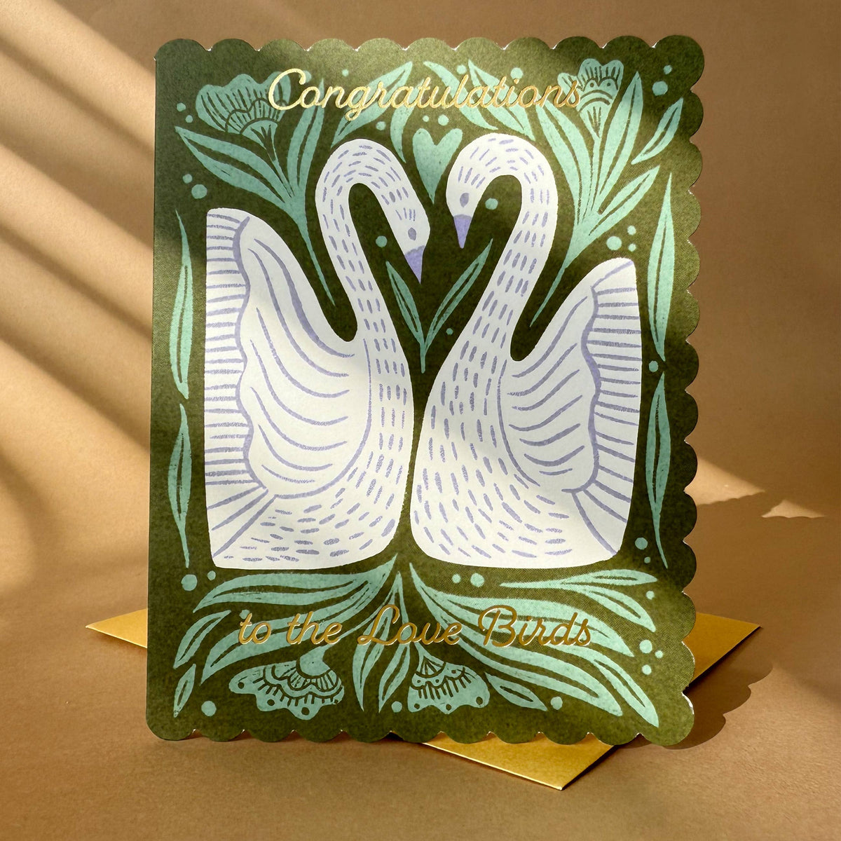 Wedding Folk Swans Card