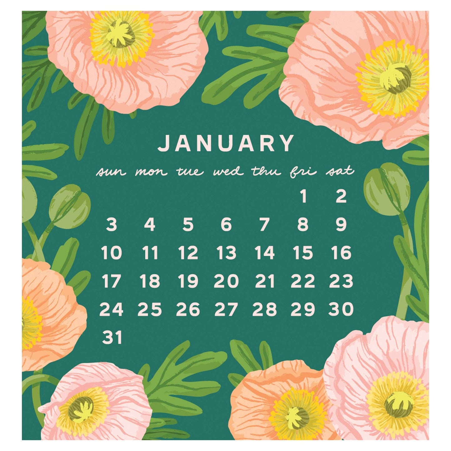 2027 Flower Power Mini Calendar