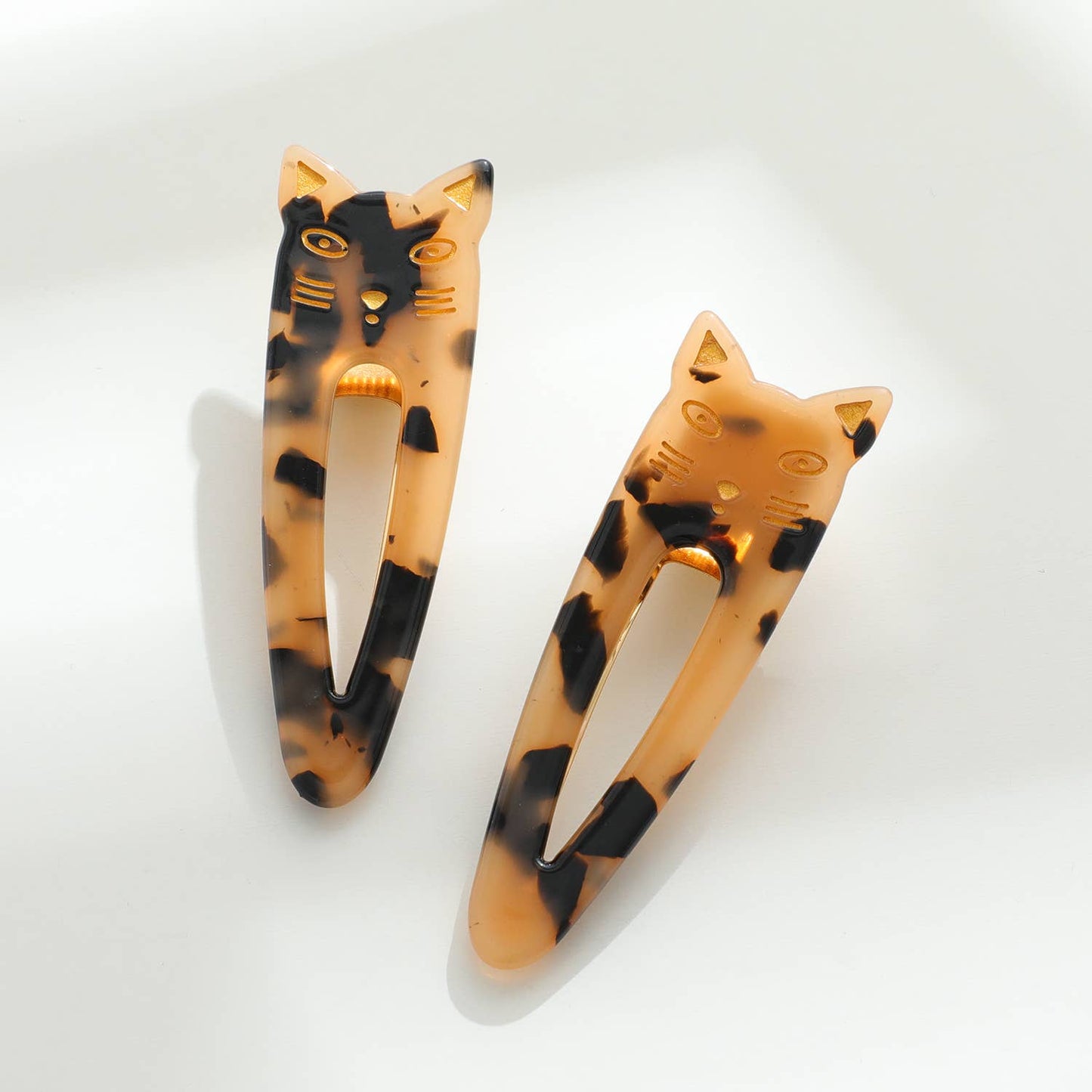 Pointed Cat Face Barrette Hair Clip