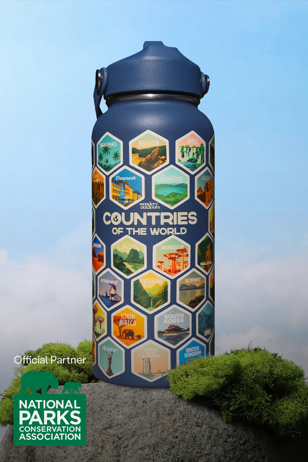 Countries of the World Bucket List Bottle 32oz