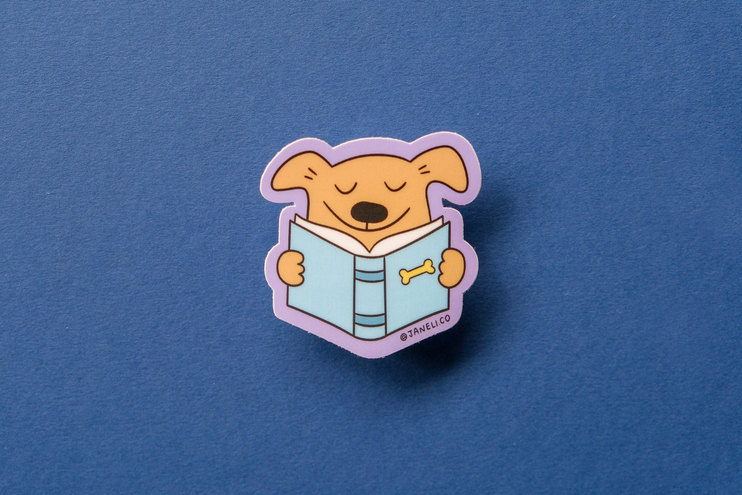 Reading Dog Sticker