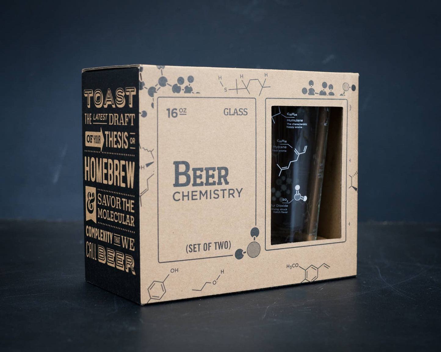 The Science of Beer Pint Glass - Set of 2