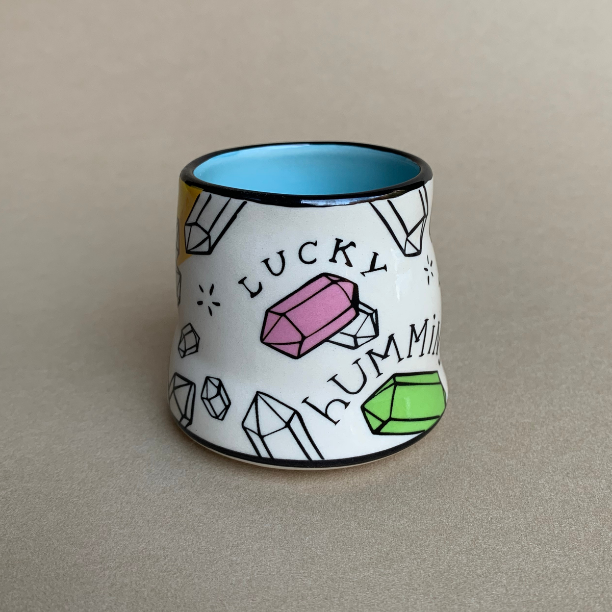 Lucky Hummingbird Cup - Small Ceramic Christmas Holiday Mug