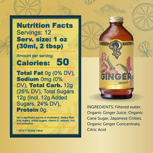 Ginger Syrup 12oz  - cocktail / mocktail beverage mixer