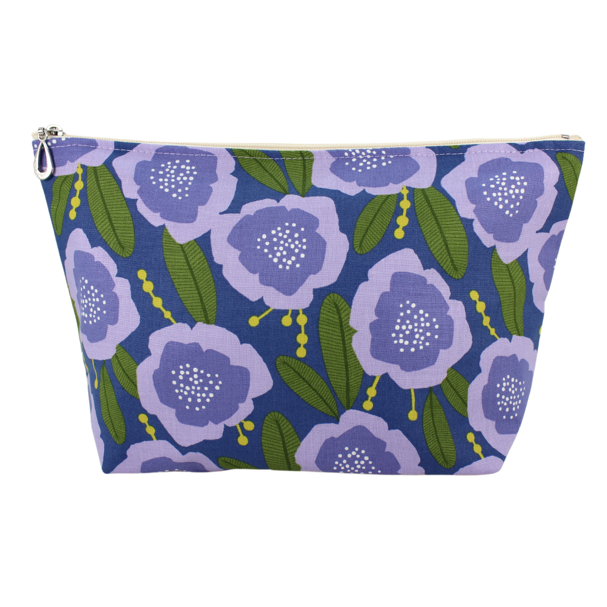 The Large Makeup Bag | Lined Zip Pouch | Cotton