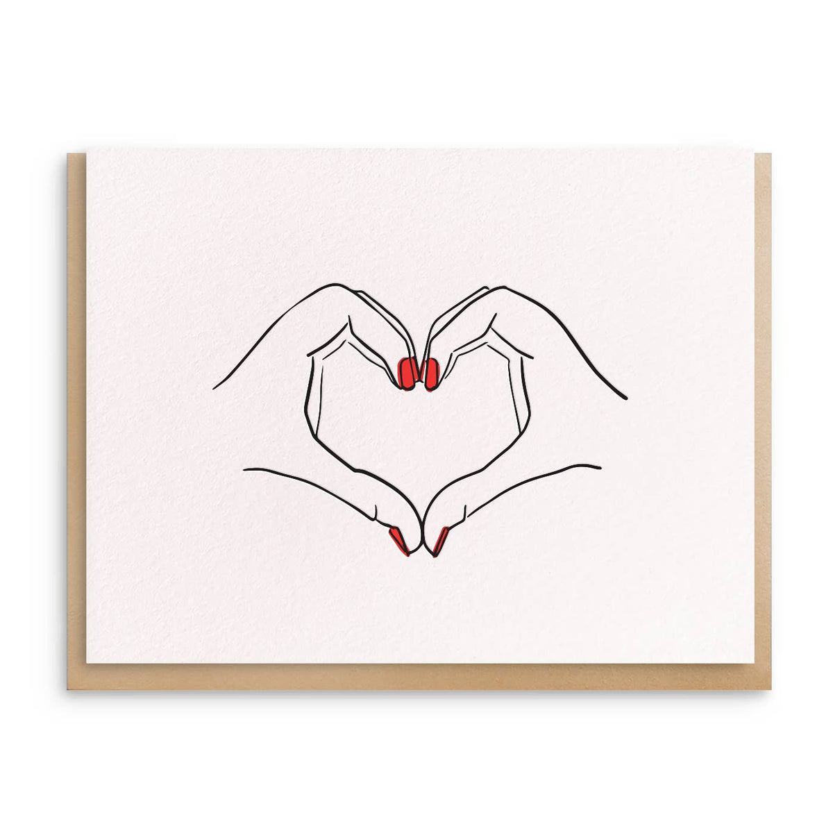 Heart Hands - Letterpress Love Greeting Card