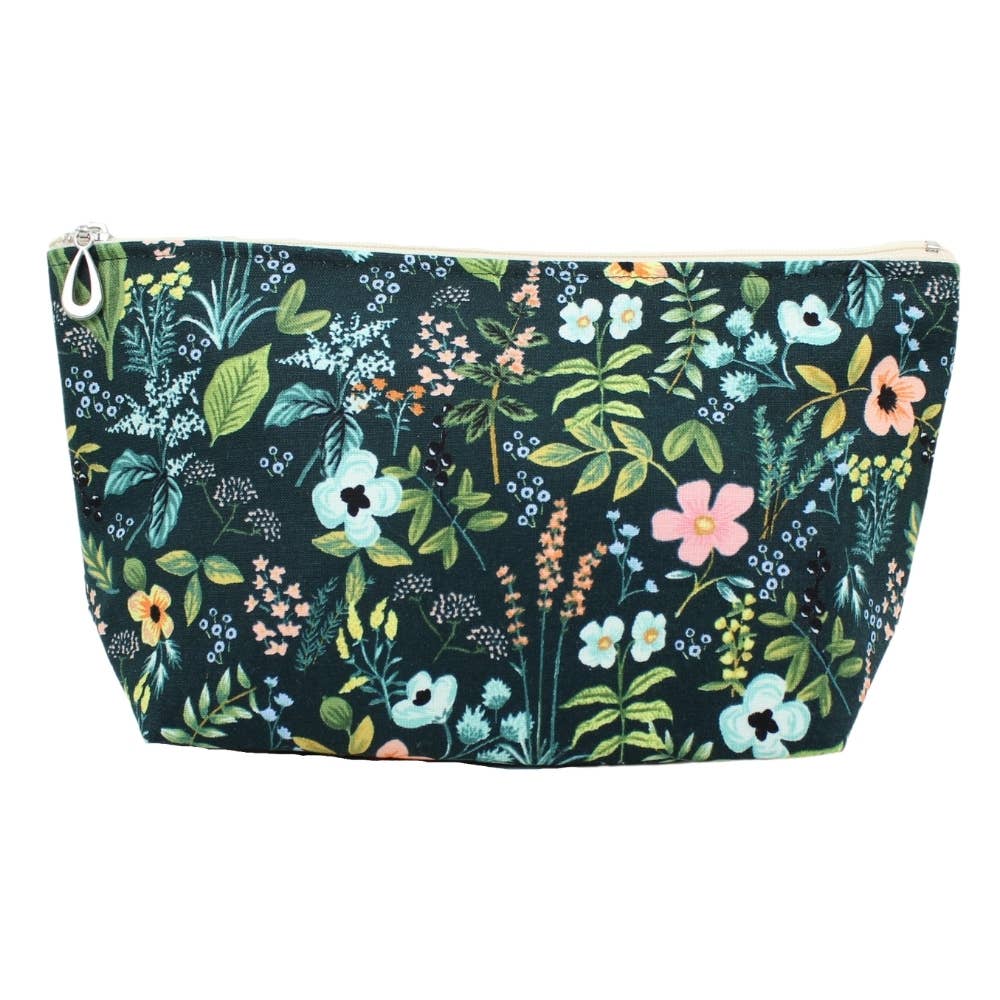 The Medium Makeup Bag | Lined Zip Pouch | Cotton