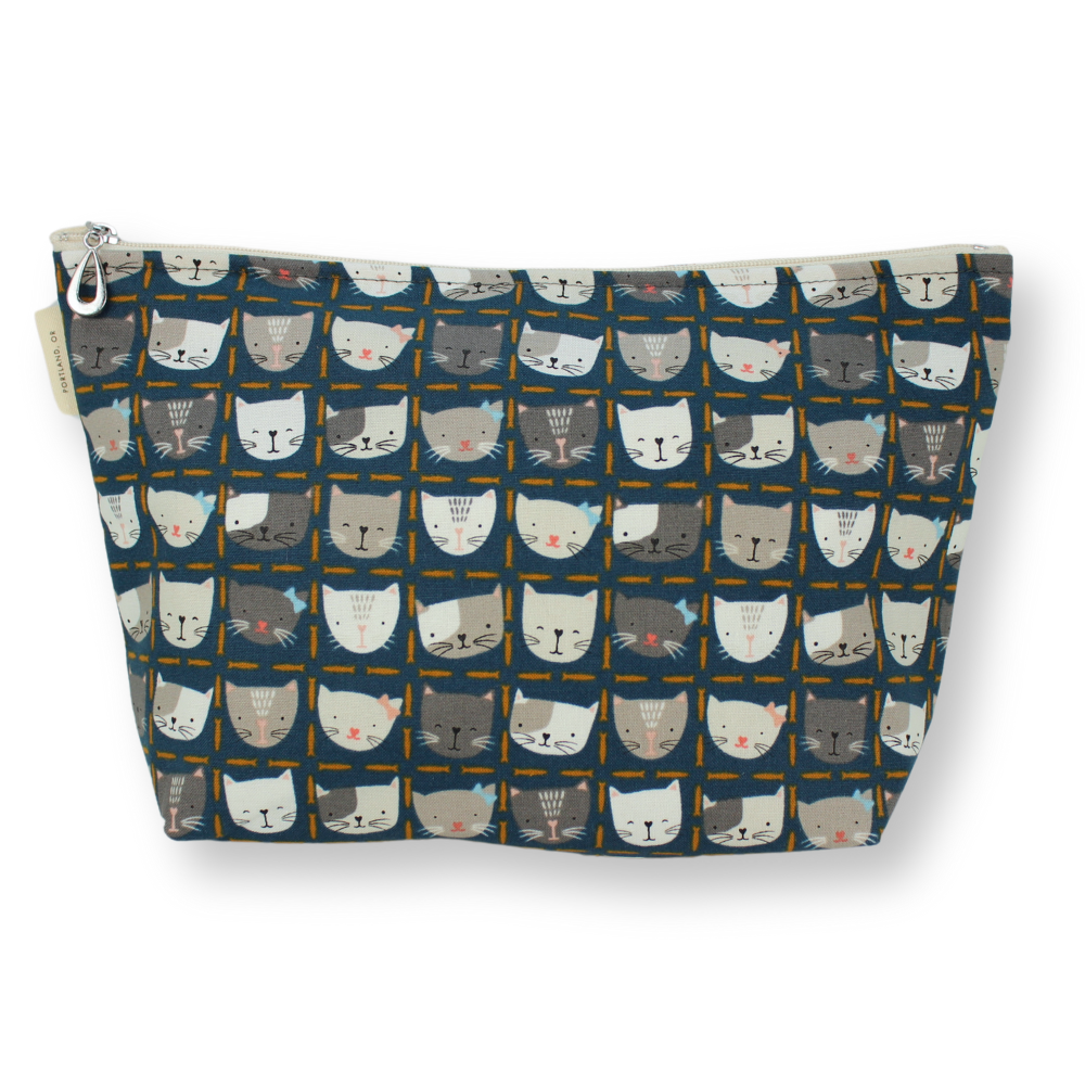 The Large Makeup Bag | Lined Zip Pouch | Cotton