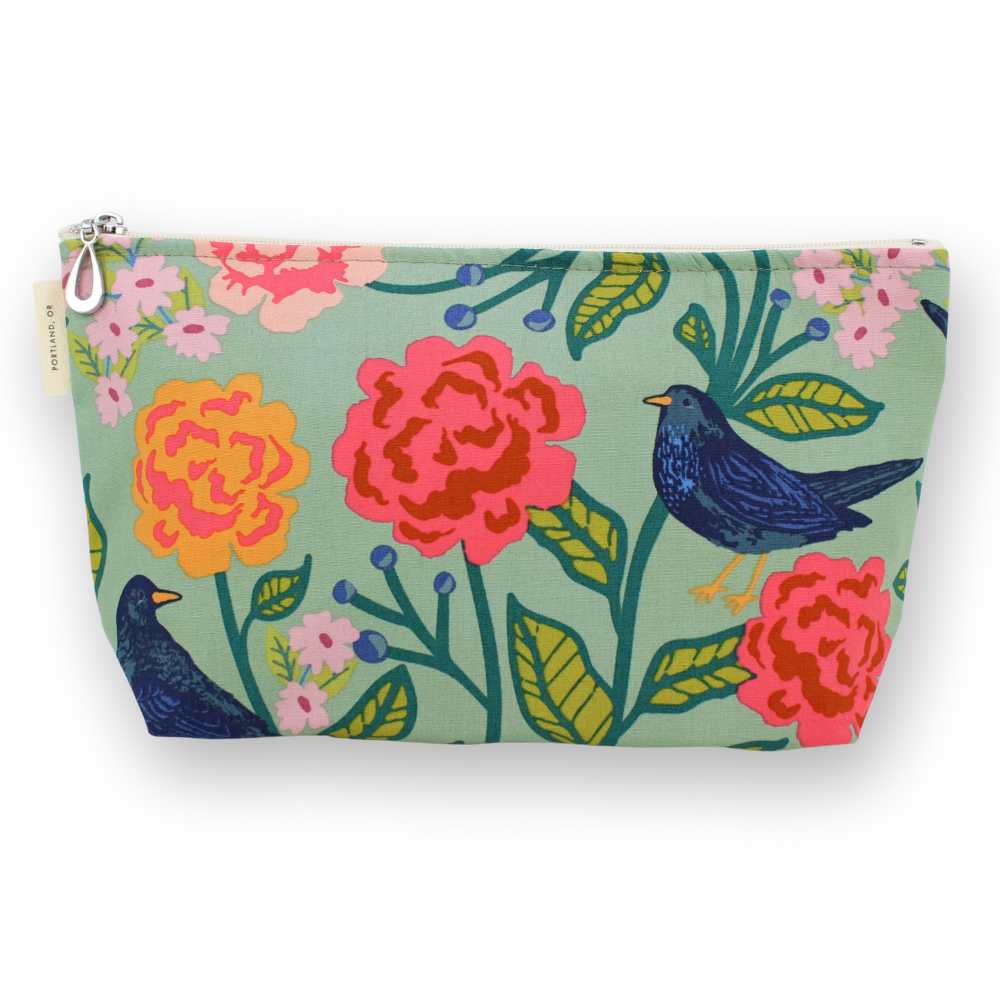 The Medium Makeup Bag | Lined Zip Pouch | Cotton