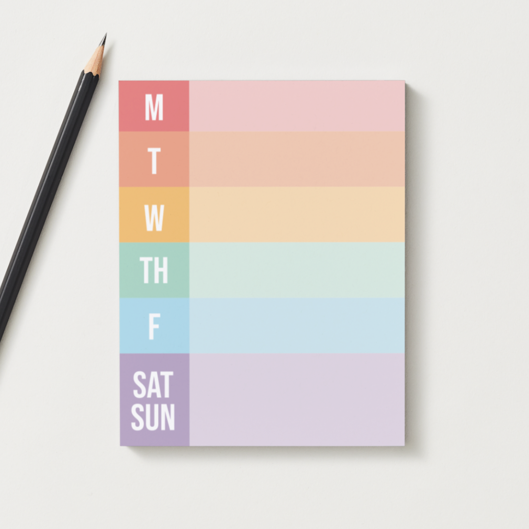 Weekly Colorful, Medium Tear-A-Way Notepad