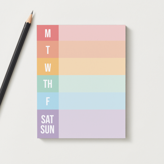 Weekly Colorful, Medium Tear-A-Way Notepad