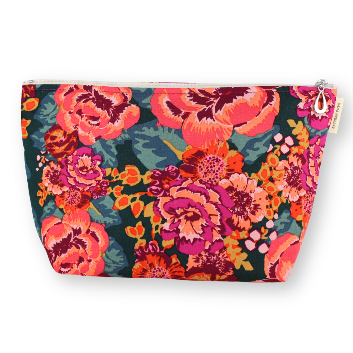 The Large Makeup Bag | Lined Zip Pouch | Cotton