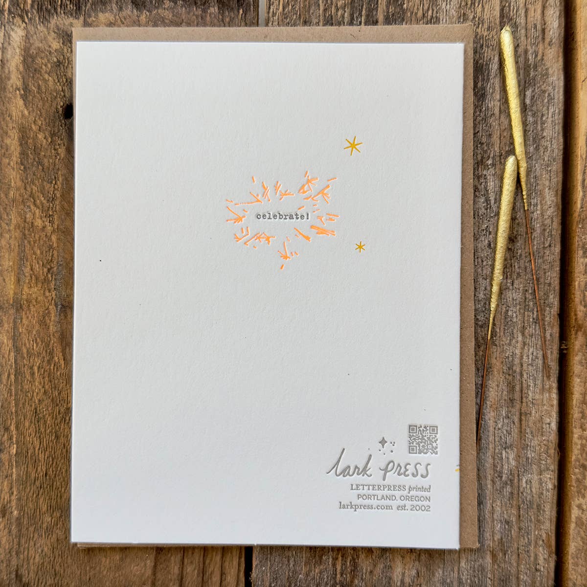 Sparkler Wishes Happy Birthday Letterpress Card