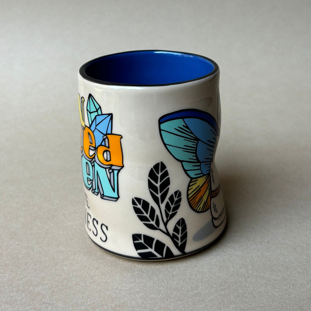 Sun Dappled Cat Spark Cup - Large Ceramic Christmas Holiday