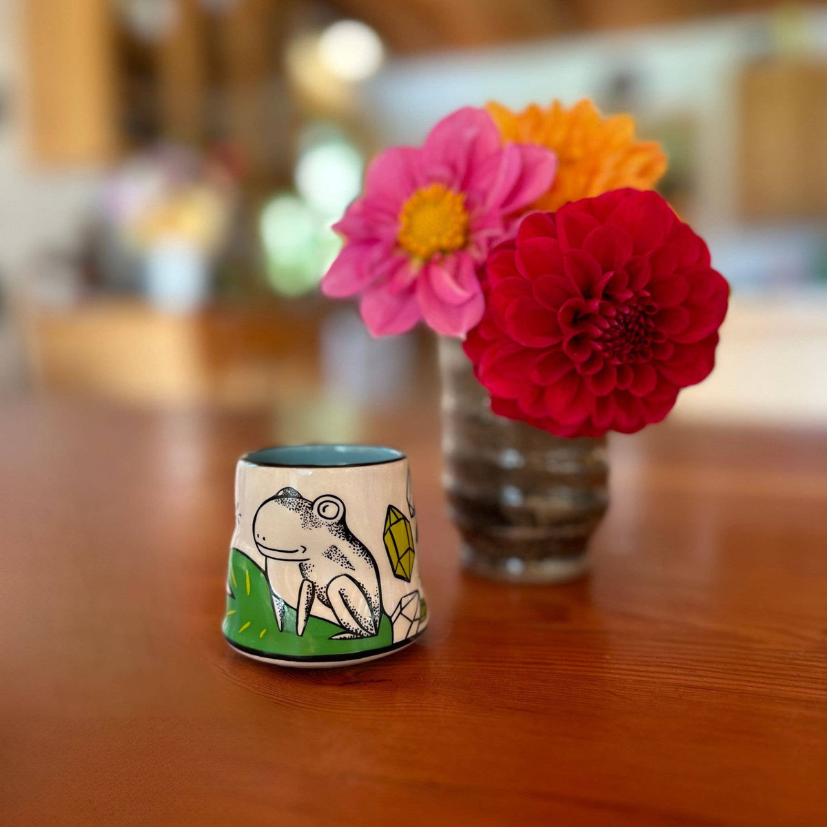 Lucky Frog Cup - Small Ceramic Christmas Holiday Gift Mug