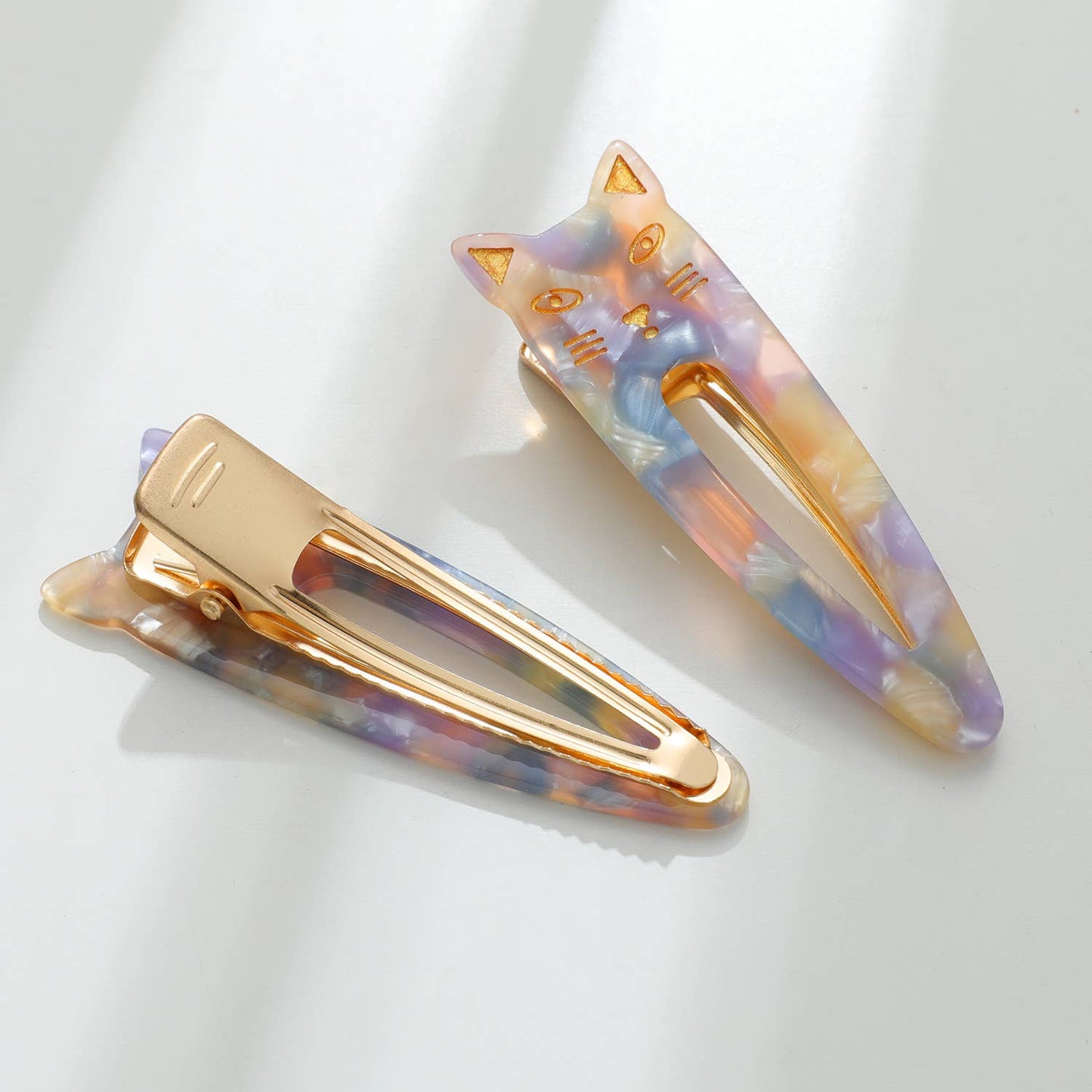 Pointed Cat Face Barrette Hair Clip