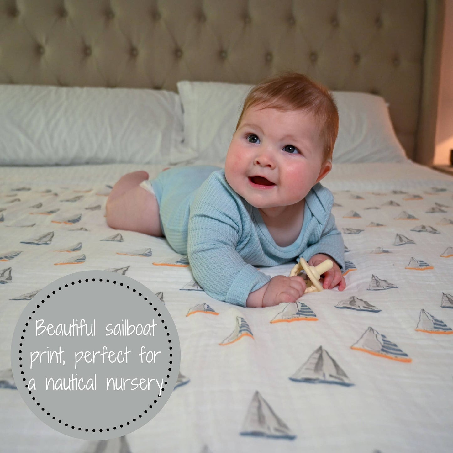 Muslin Swaddling Blanket - Sailing