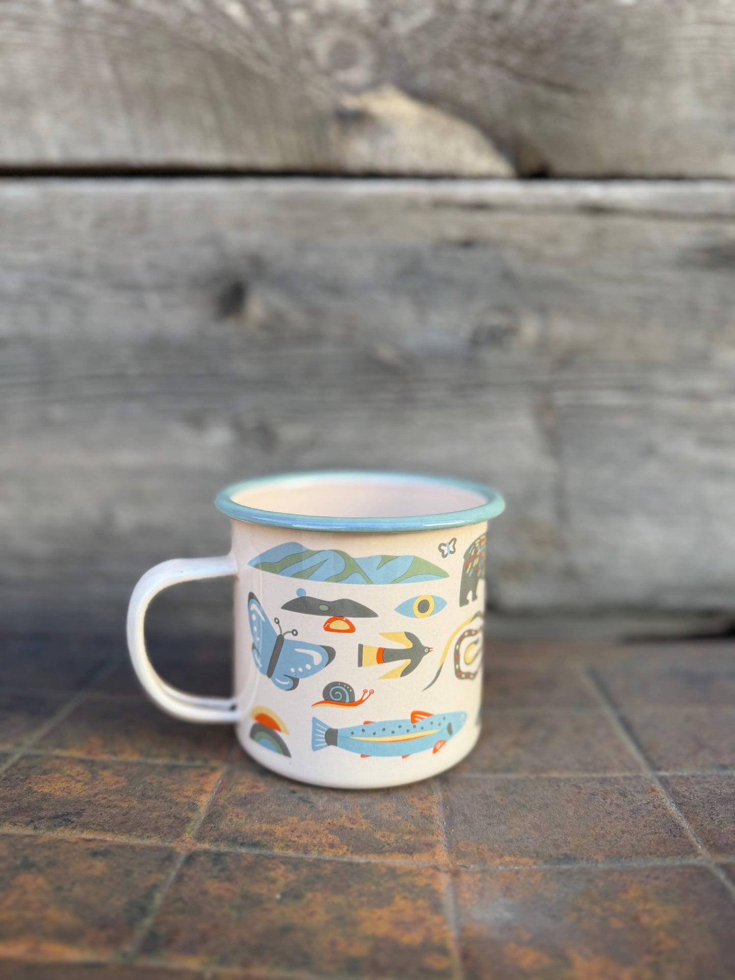 Enamel Coffee & Camp Mug | Mountain Stream