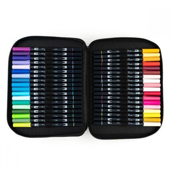 54pc Set With Zipper Marker Case, Black