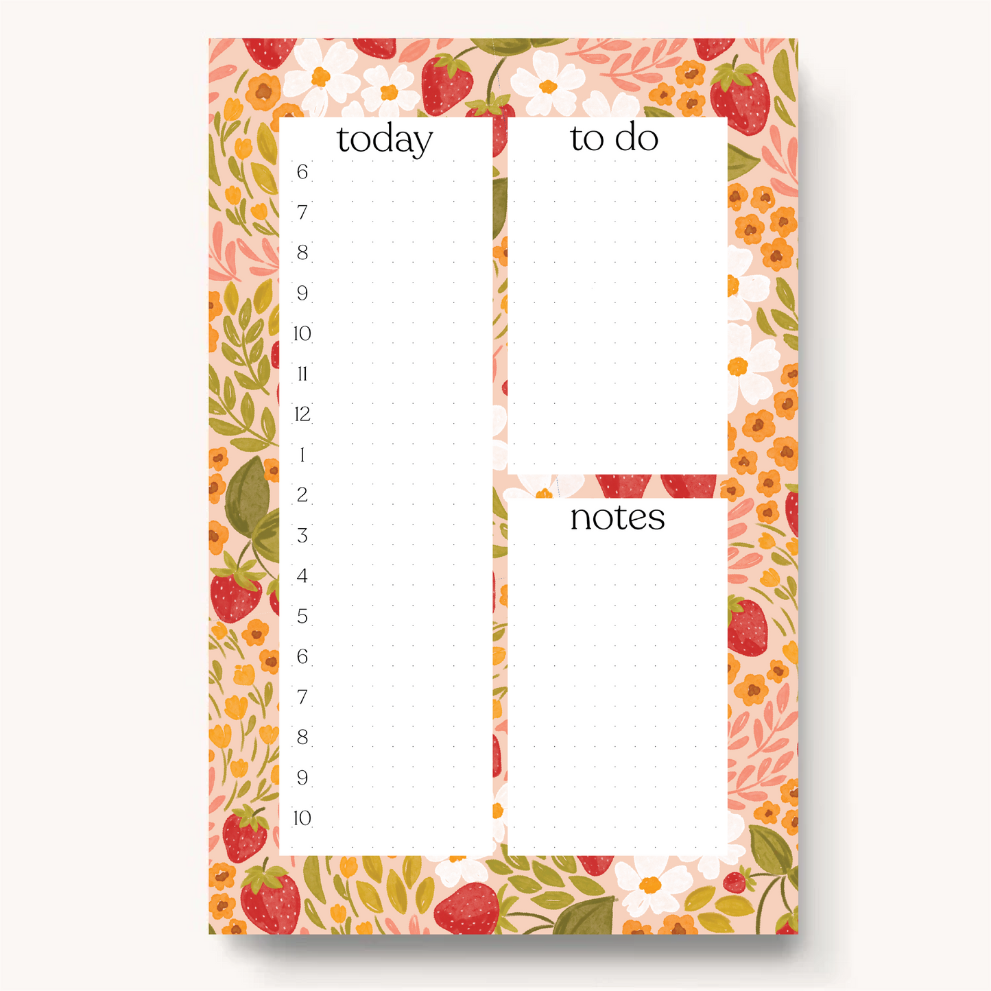 Floral Daily Planner Notepad