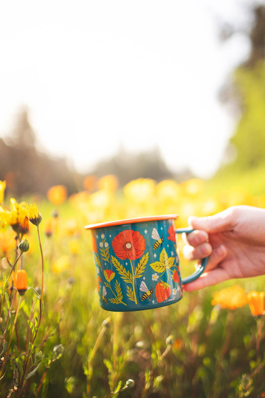 Enamel Coffee & Camp Mug | Garden Buzz