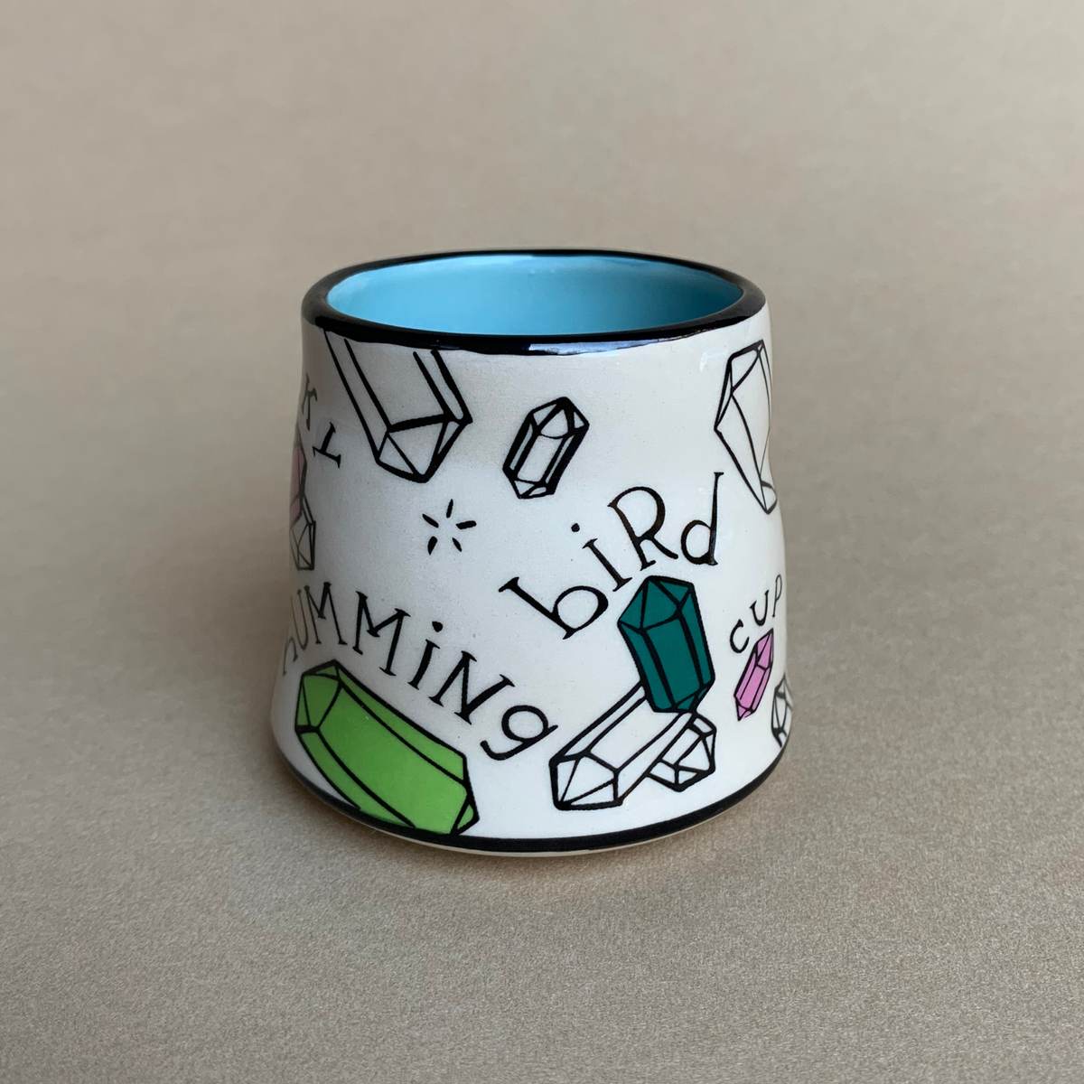 Lucky Hummingbird Cup - Small Ceramic Christmas Holiday Mug