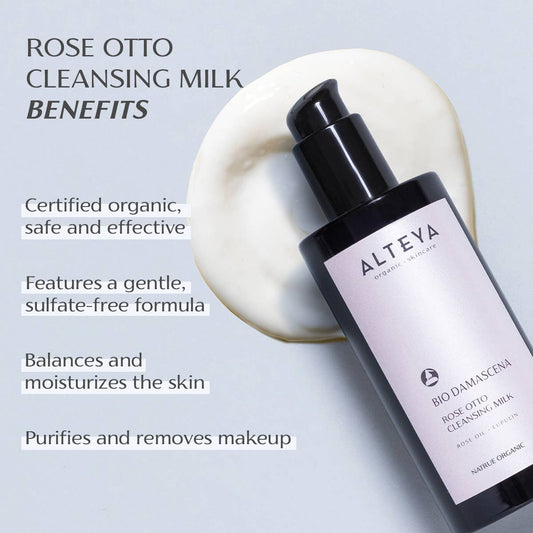 Organic Rose Otto Cleansing Milk - Bio Damascena 200 ml