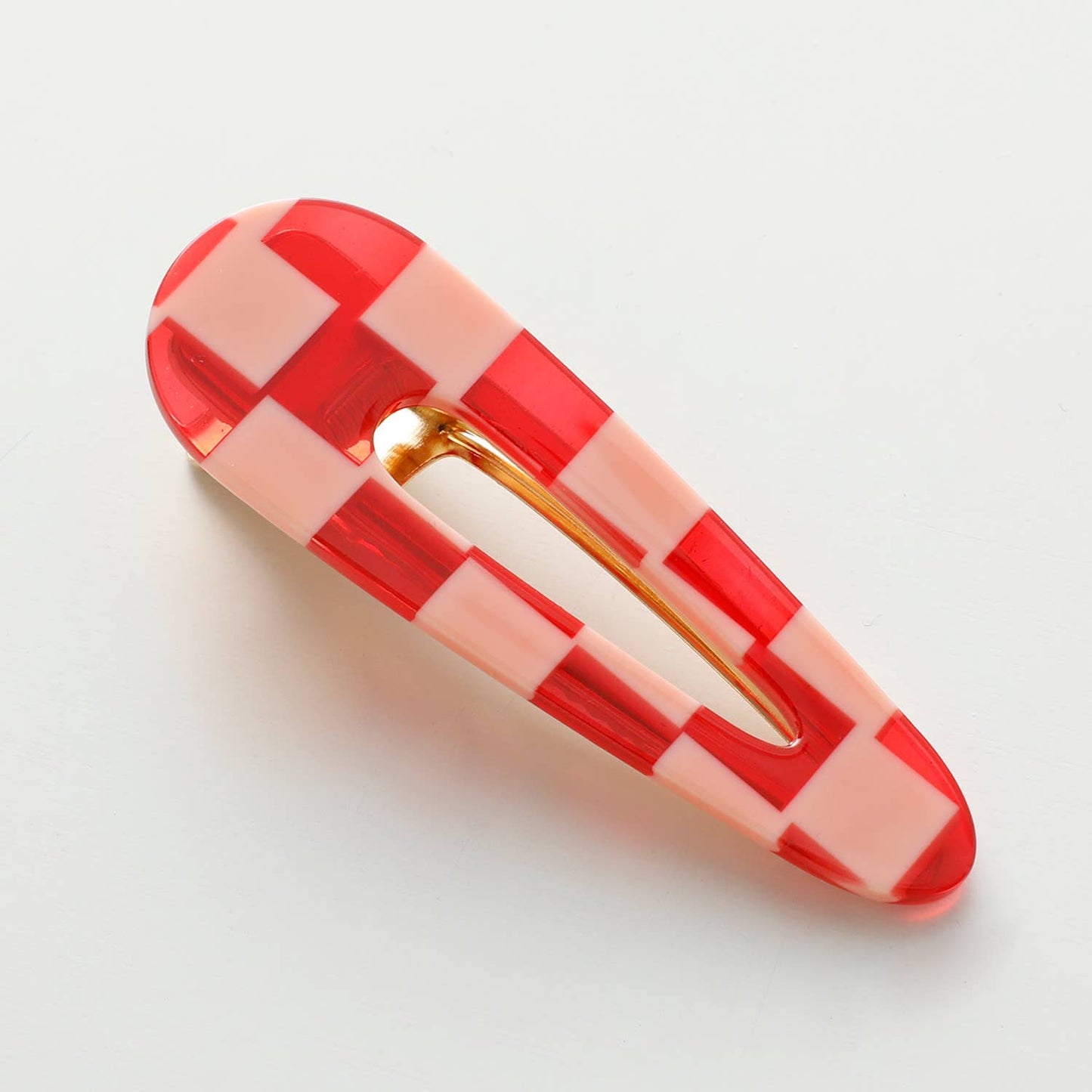 Red Printed Barrette Hair Clip