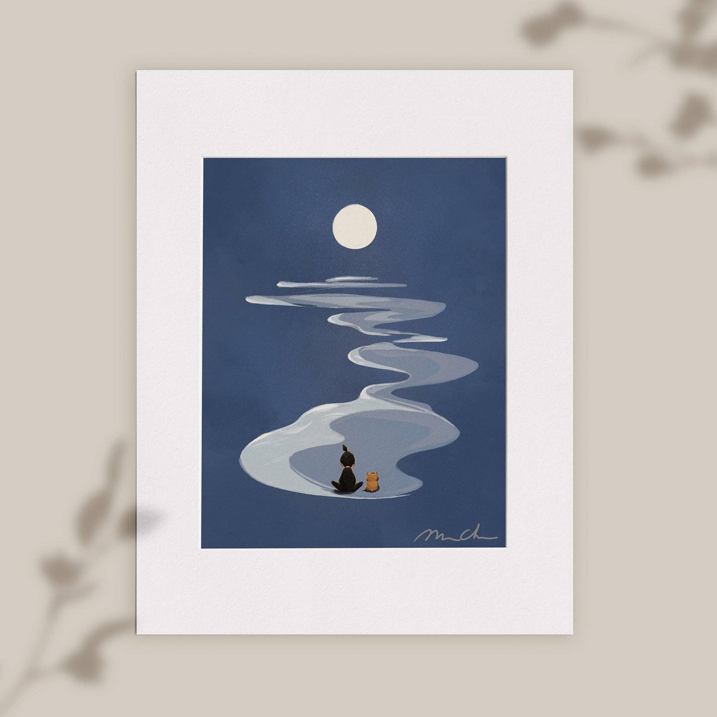 Moonlit Meditation Art Print (Matted 11x14, Unframed)