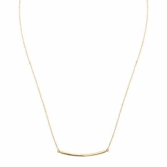 14K Curved Bar Necklace