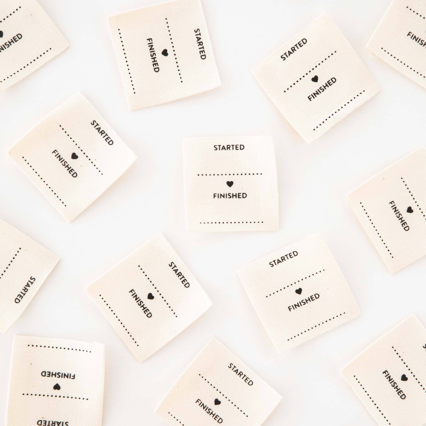 Started/Finished Organic Cotton Sewing Labels