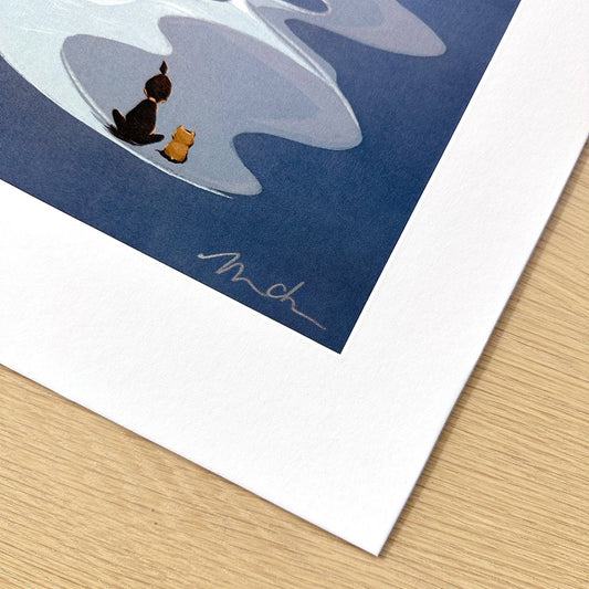 Moonlit Meditation Art Print (Matted 11x14, Unframed)